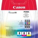 Комплект картриджей оригинальный Canon CLI-8 MultiPack (CLI-8C, CLI-8M, CLI-8Y), объем 3*13ml.