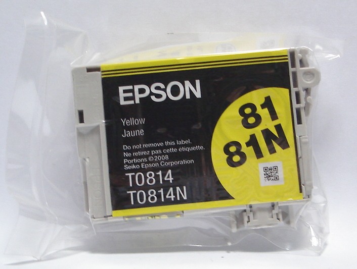 a1e3d6d69ad2e70efa6a048e7efe7f8a Картридж оригинальный (блистер) (повышенной емкости) желтый (yellow) Epson T0814 / C13T08144A, объем 11,1 мл. — изображение 1