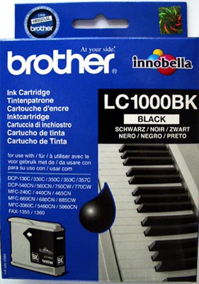 lc1000bk Картридж оригинальный черный (black) Brother LC-1000Bk, ресурс 500 стр. — изображение 1