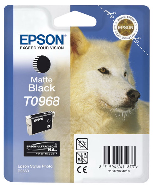 t0968 Картридж оригинальный (блистер) матовый черный (matte black) Epson T0968, объем 11,4 мл. — изображение 1