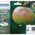 Комплект картриджей оригинальный Epson T1295 / T129540 / C13T12954010 (Bl, C, M, Y), объем 12,1 мл. черный, 7 мл. цвет.